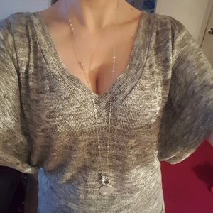 Grey Dolman Sleeve sparkle top from Ibby Libby